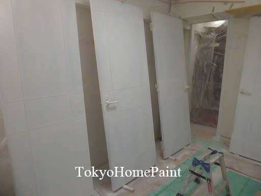 室内ドア塗装下塗り