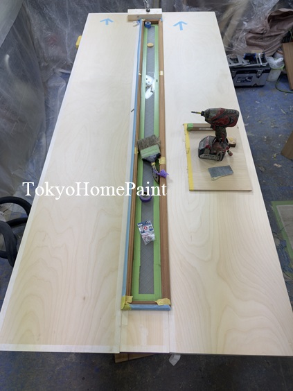 木製玄関ドアの作りは完成